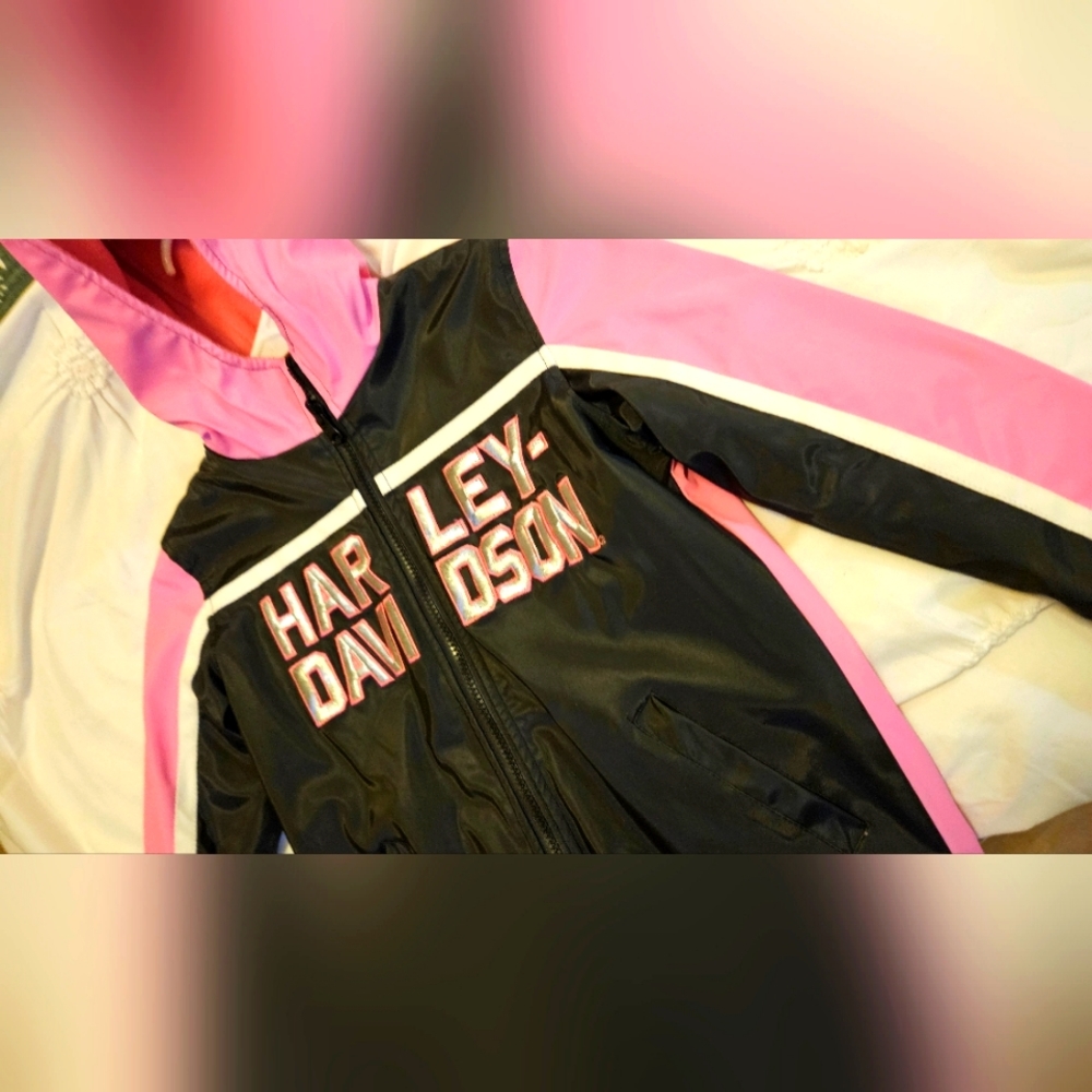 Kids Harley davidson Reversible Jacket size 5 toddler used once